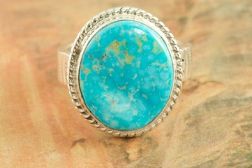 Genuine Kingman Turquoise Sterling Silver Ring